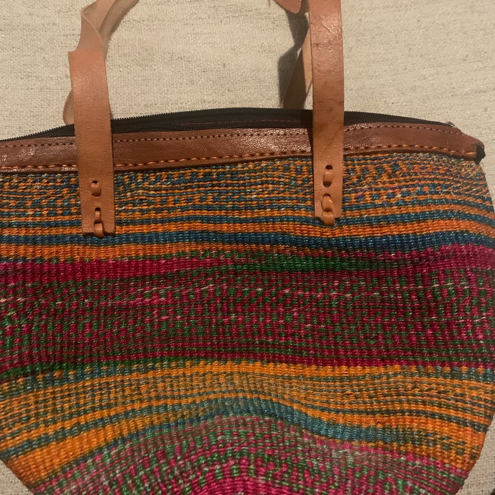 Serrv International Colorful African Woven Bag with Strap Handmade in Kenya